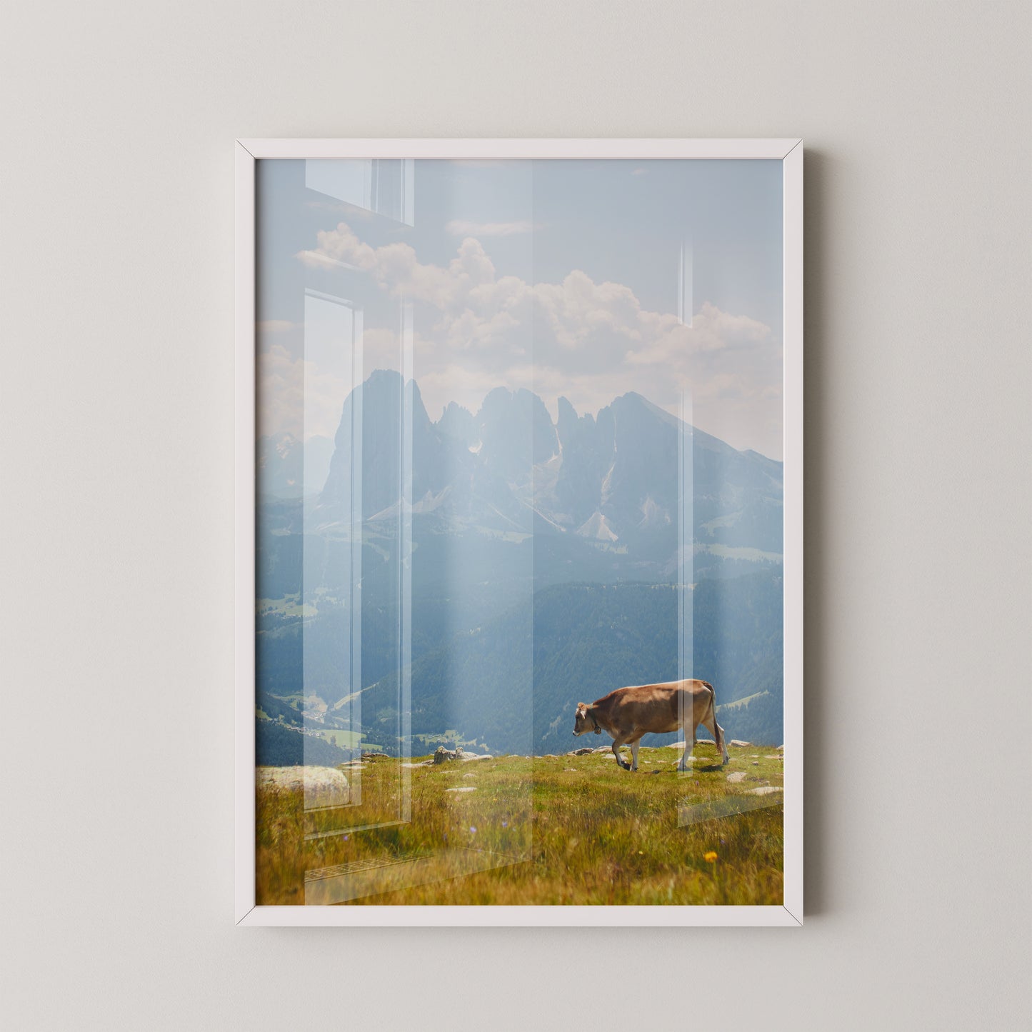 Kuh Berglandschaft pastell