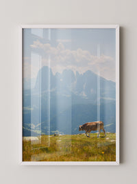 Kuh Berglandschaft pastell