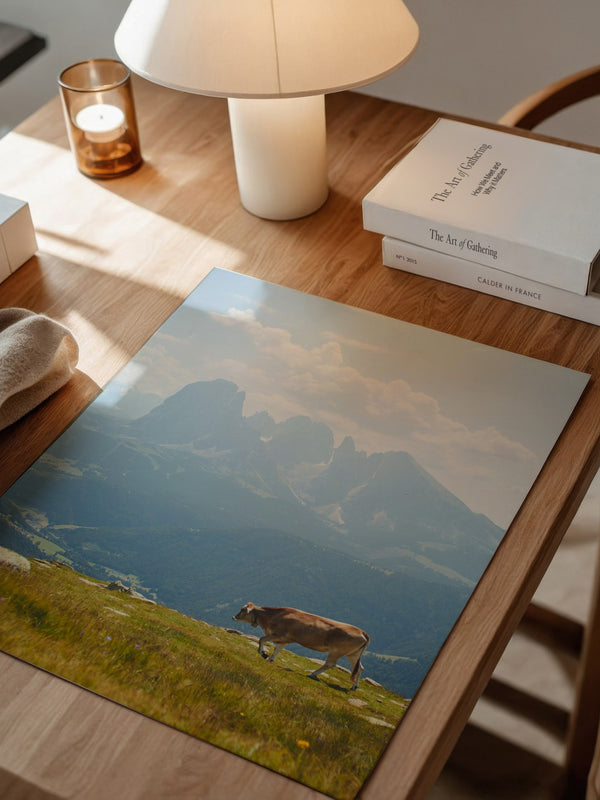 Kuh Berglandschaft pastell