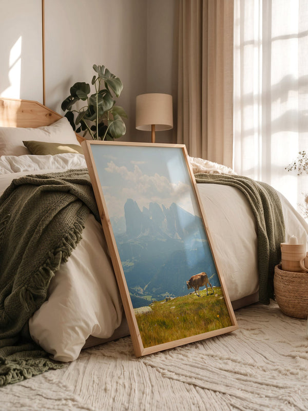 Kuh Berglandschaft pastell