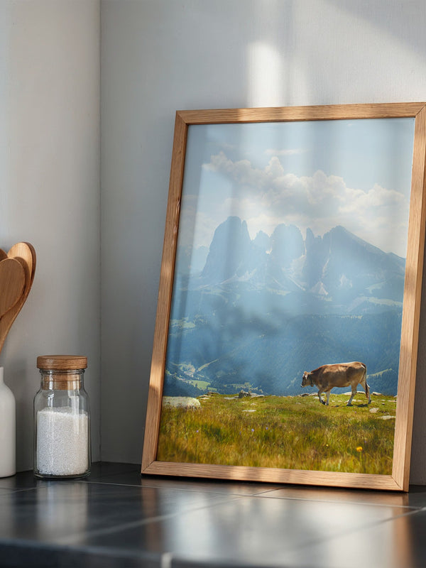 Kuh Berglandschaft pastell