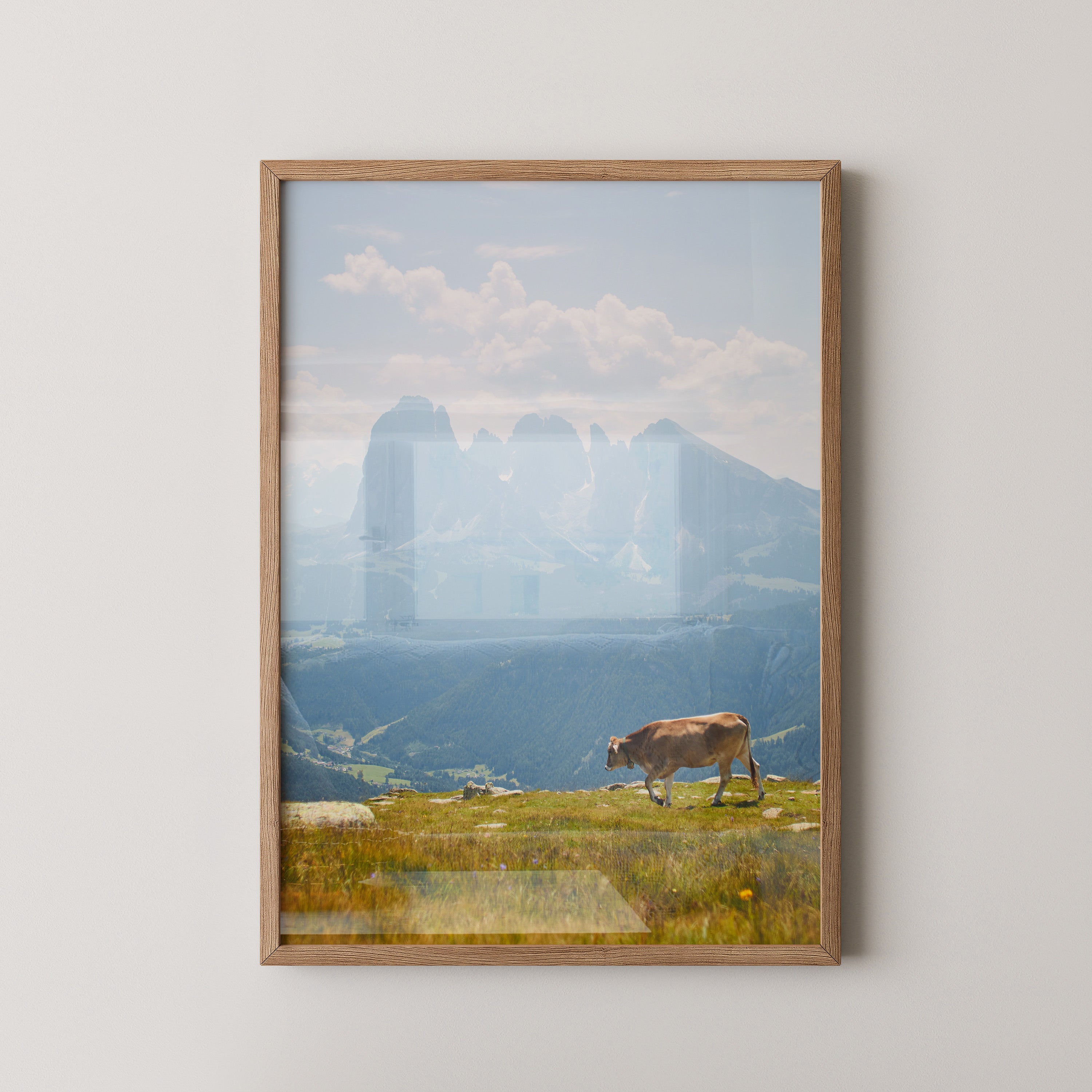 Kuh Berglandschaft pastell