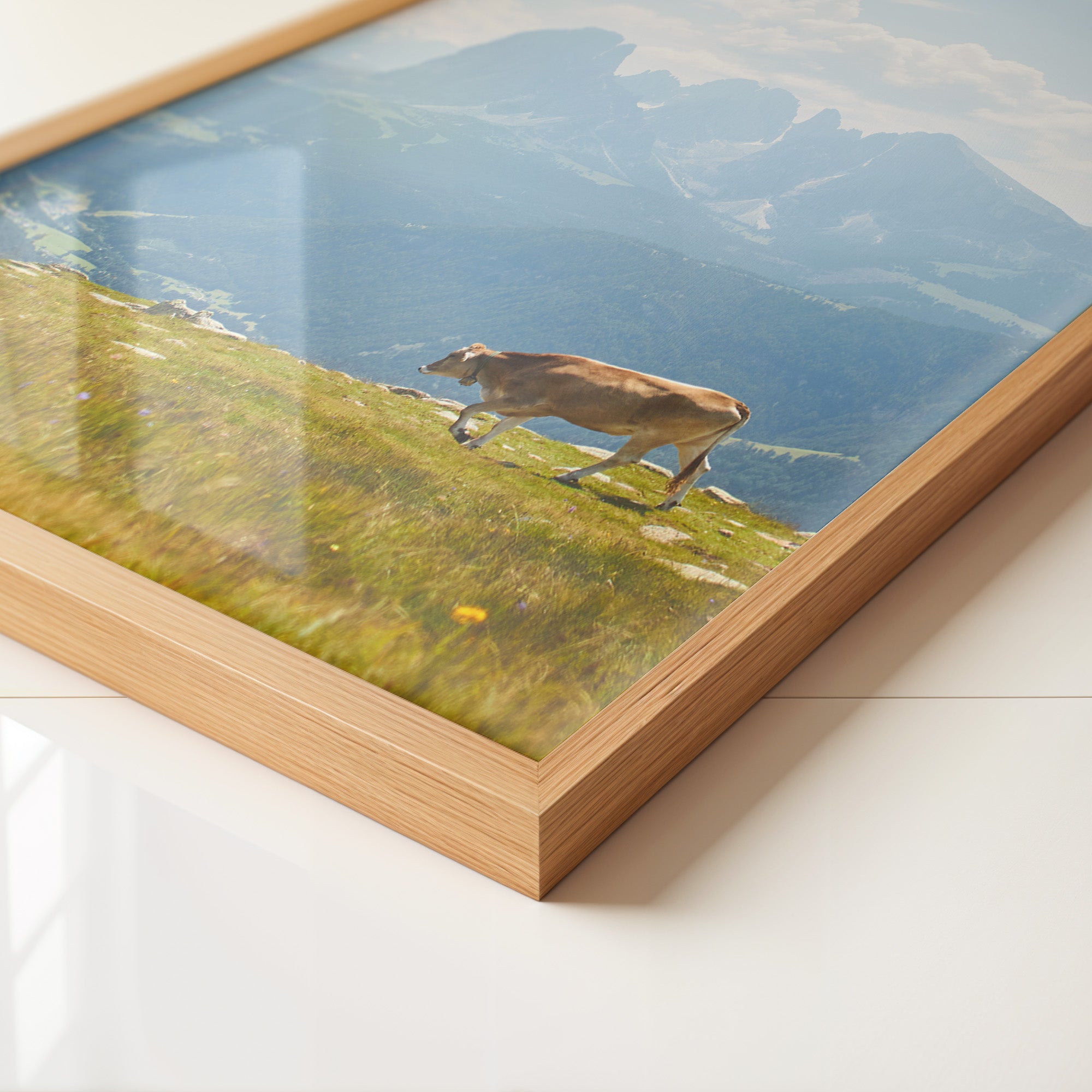 Kuh Berglandschaft pastell