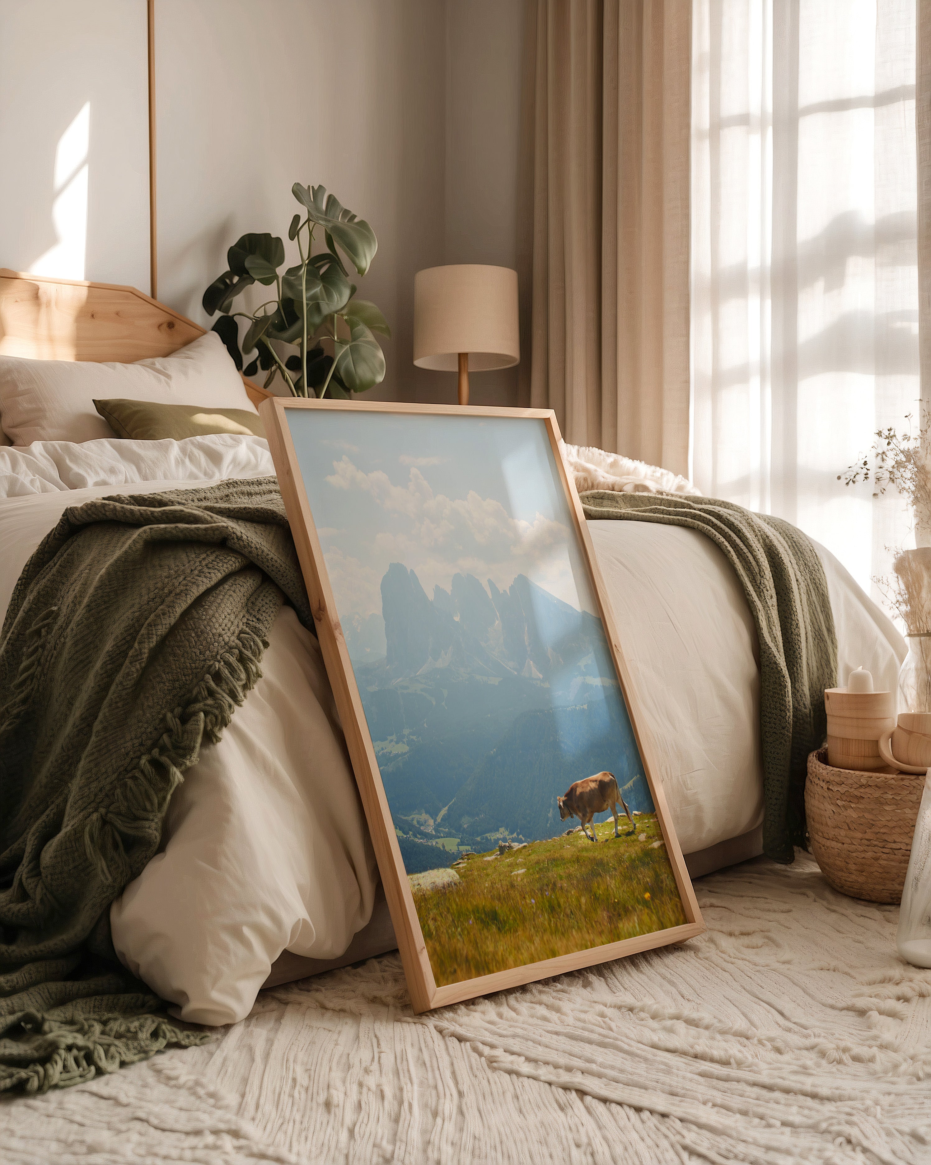 Kuh Berglandschaft pastell