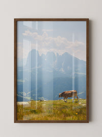 Kuh Berglandschaft pastell
