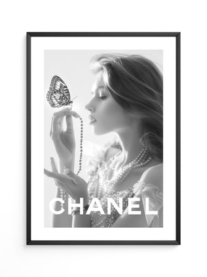 Schmetterling Perlen Schwarzweiß
