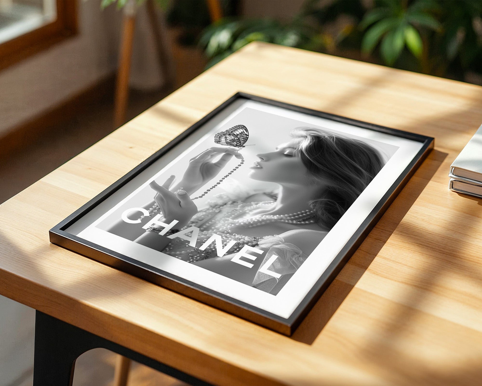 Schmetterling Perlen Schwarzweiß