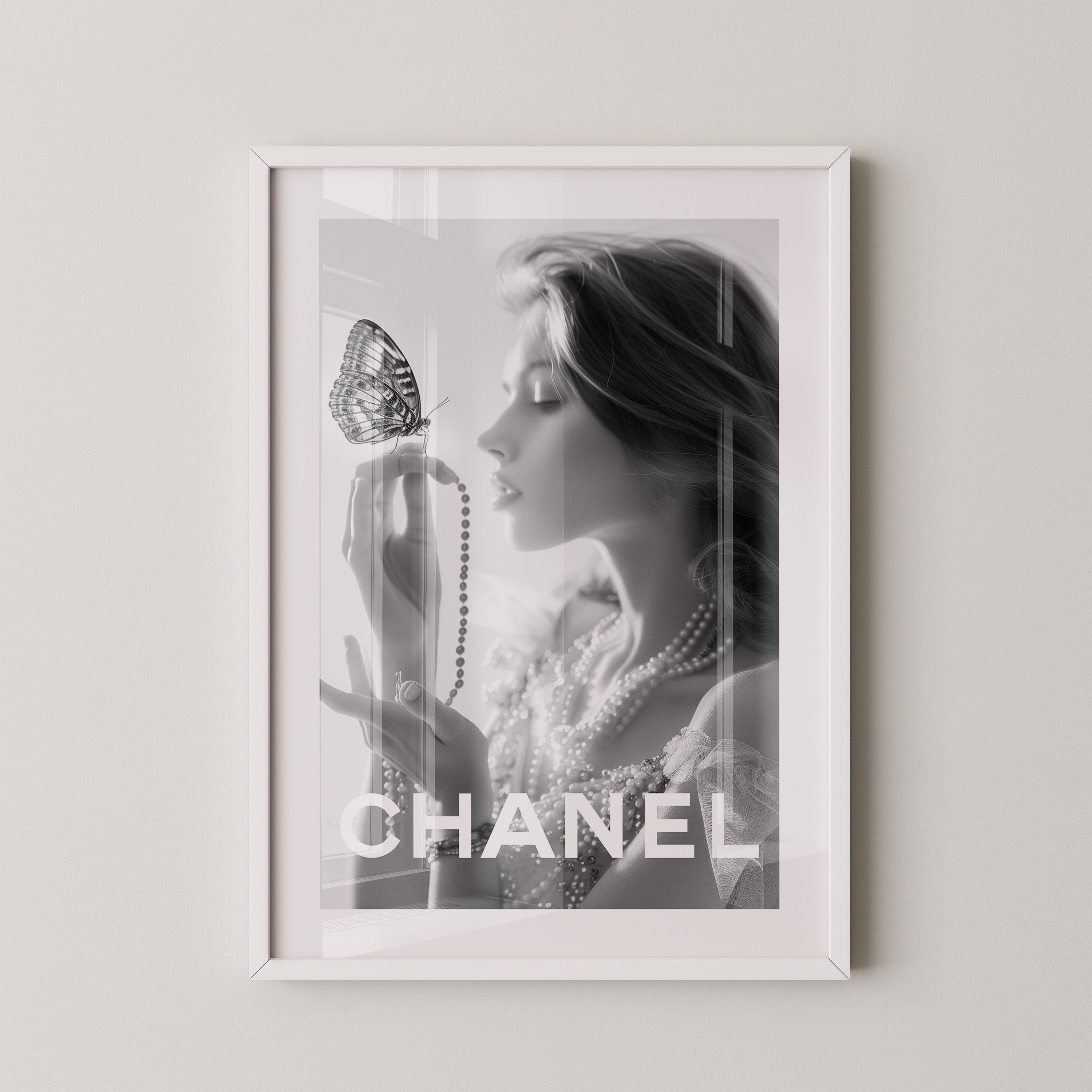 Schmetterling Perlen Schwarzweiß