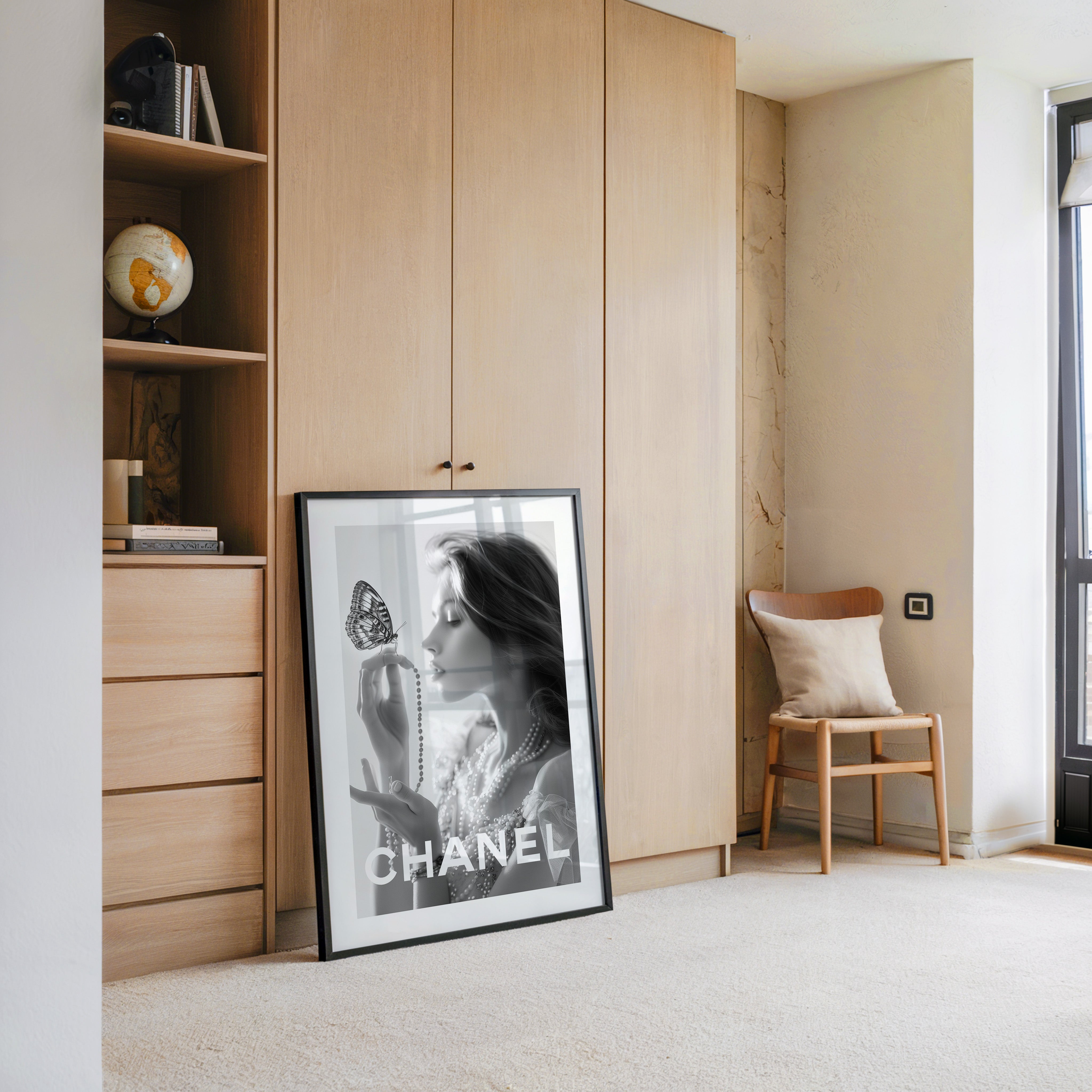 Schmetterling Perlen Schwarzweiß