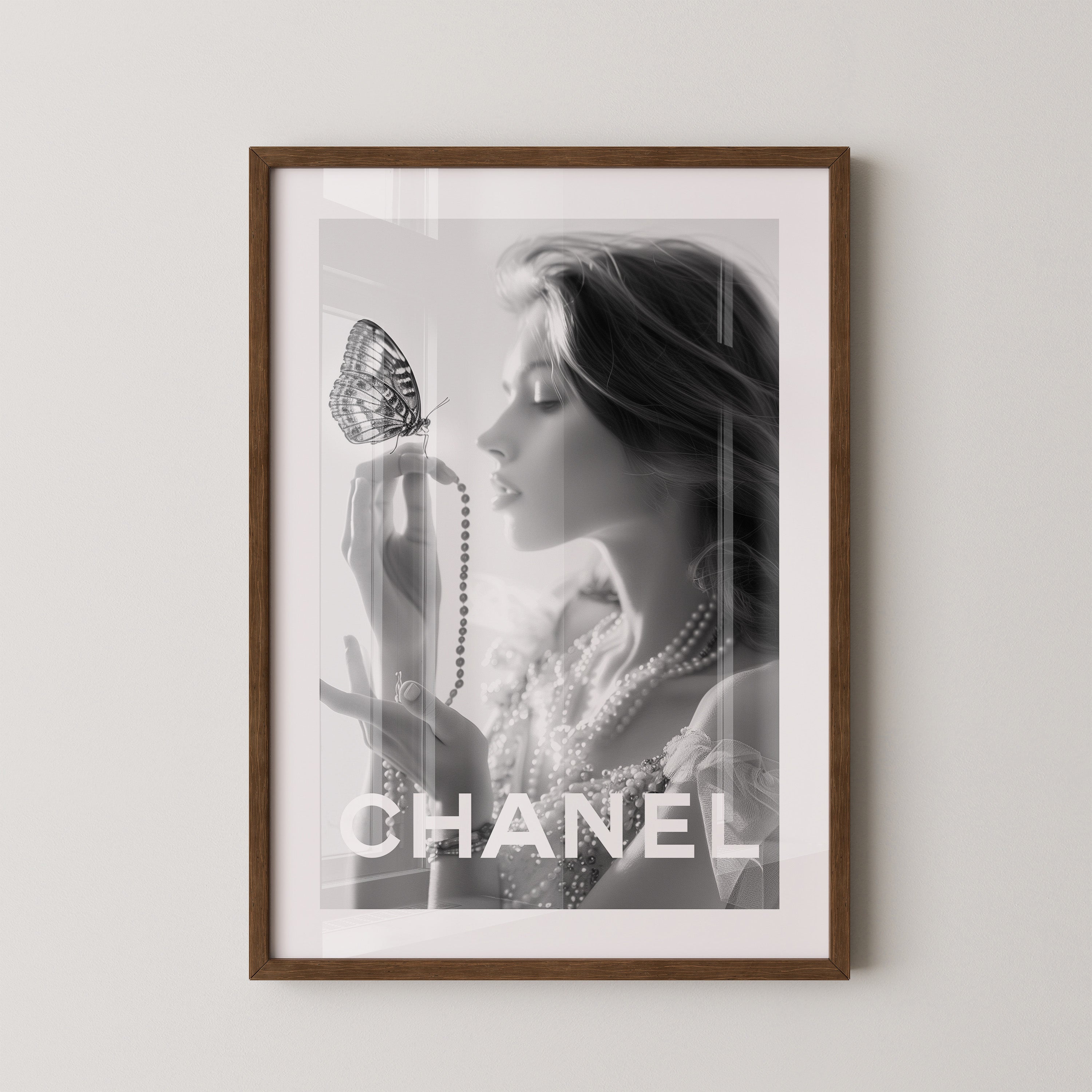 Schmetterling Perlen Schwarzweiß