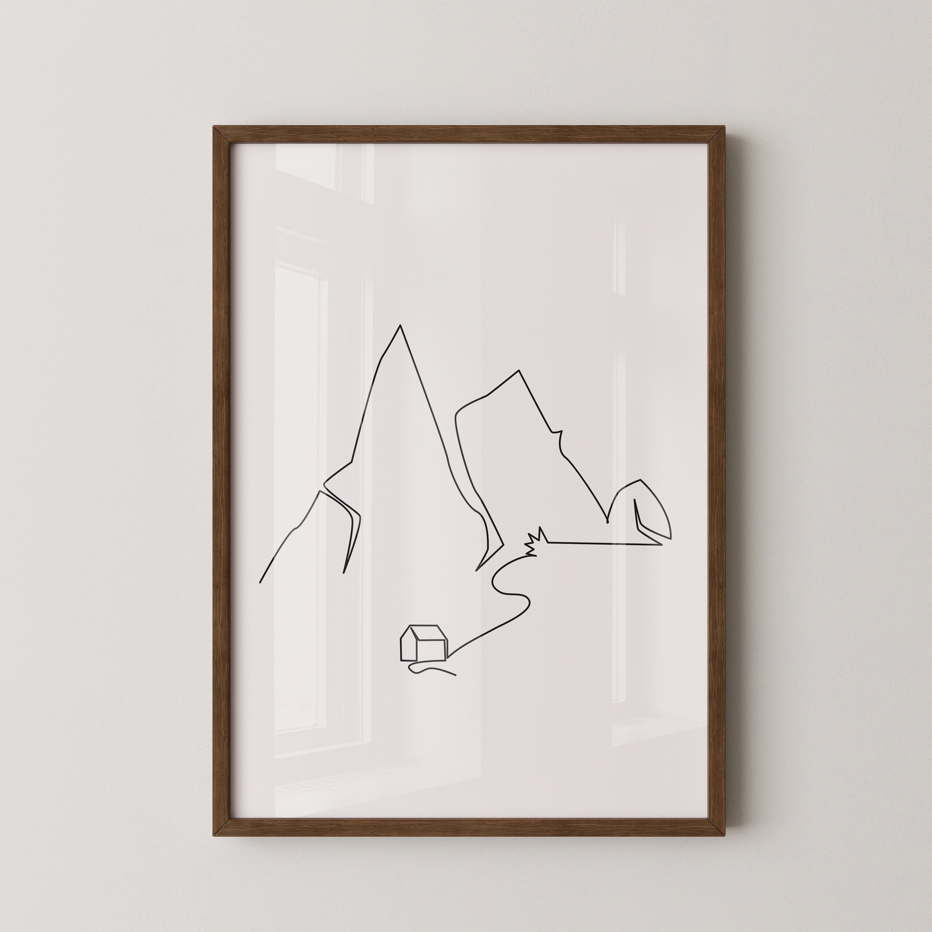 Berg Panorama Strichzeichnung