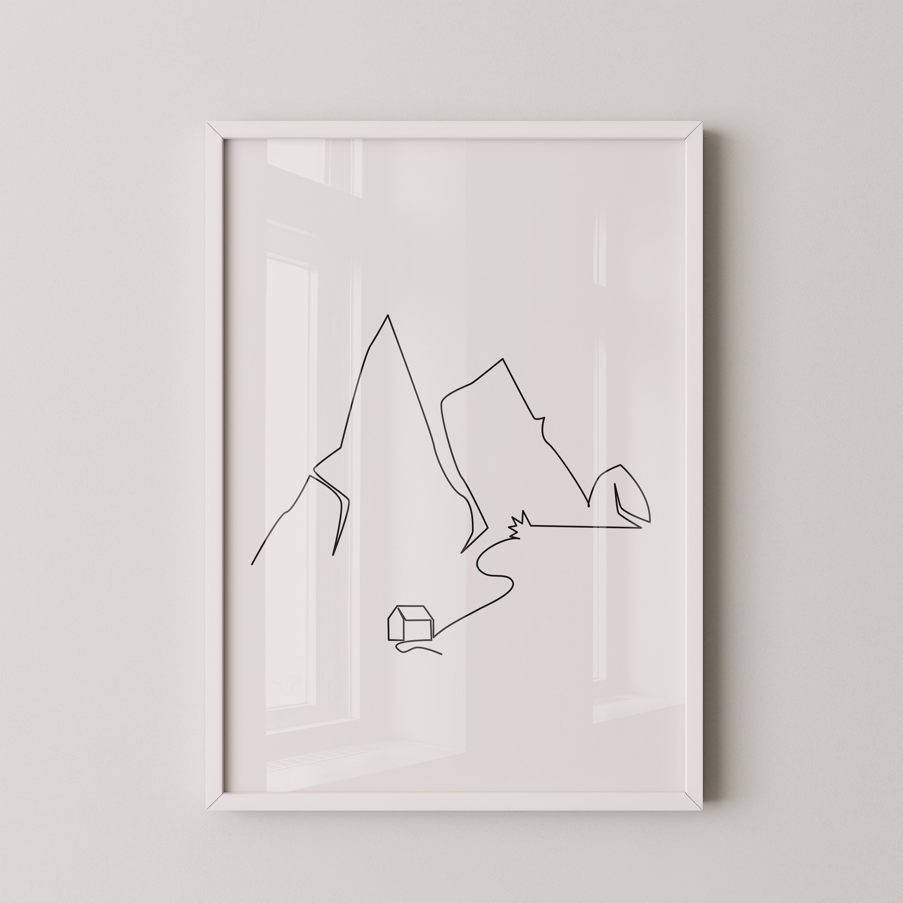 Berg Panorama Strichzeichnung