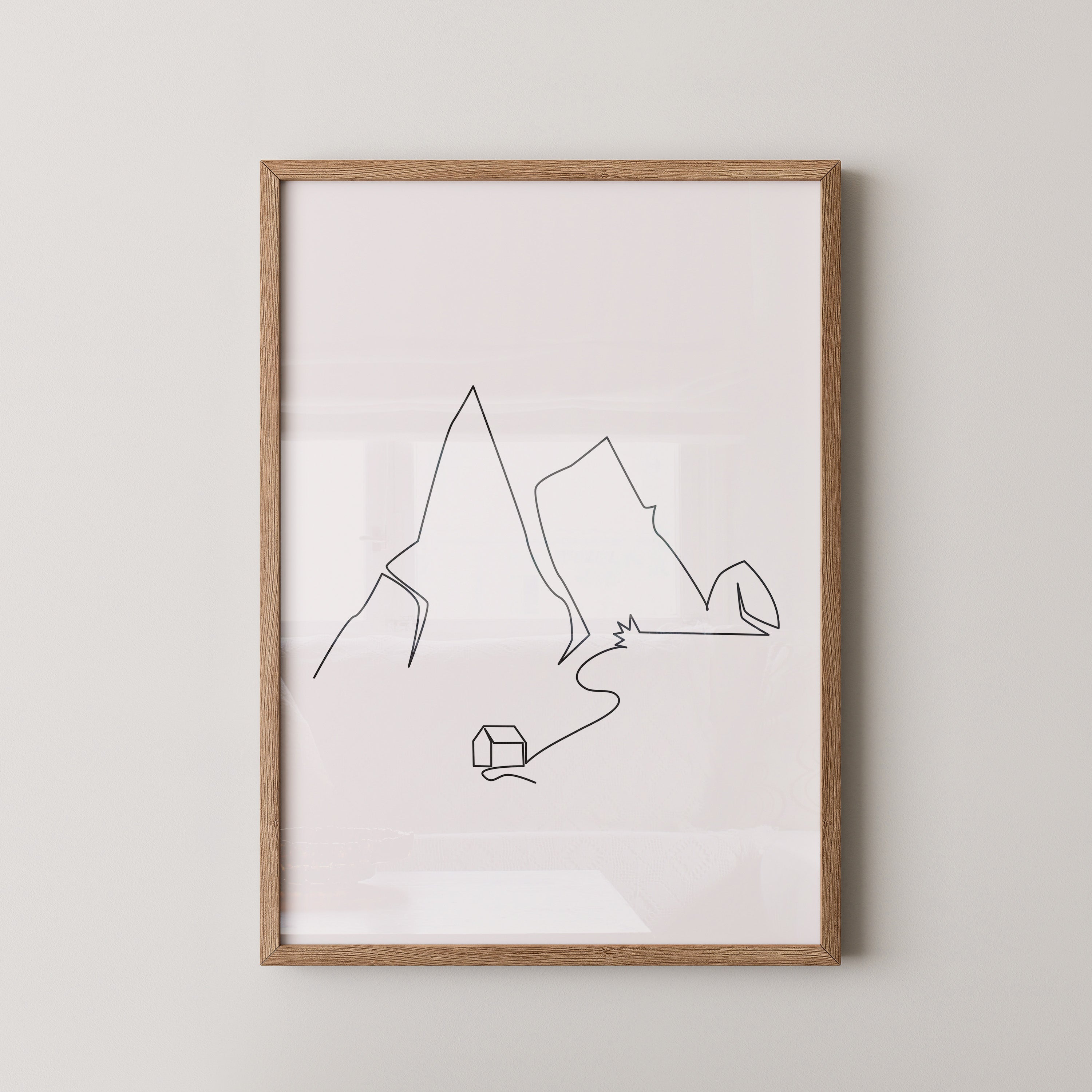 Berg Panorama Strichzeichnung