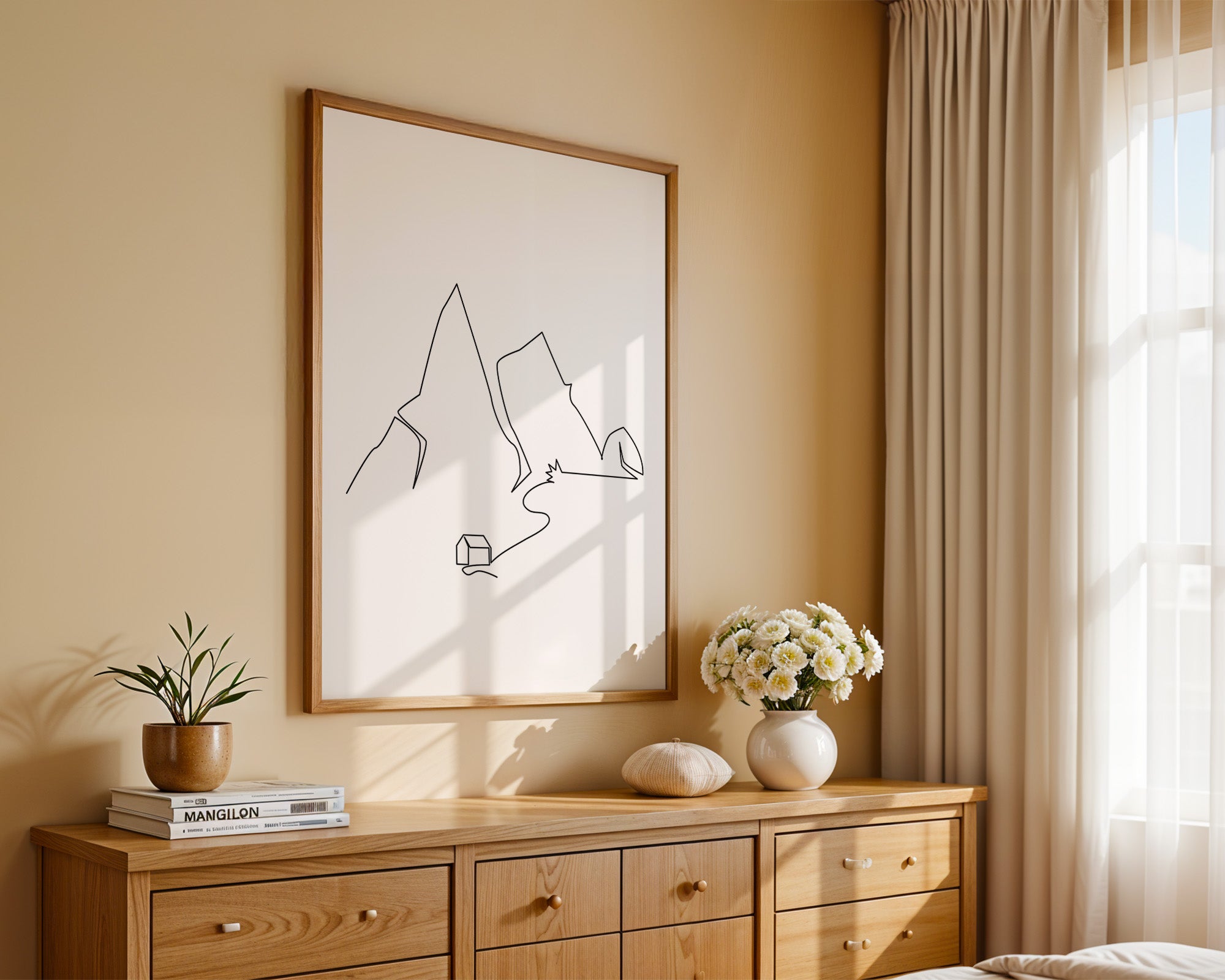 Berg Panorama Strichzeichnung