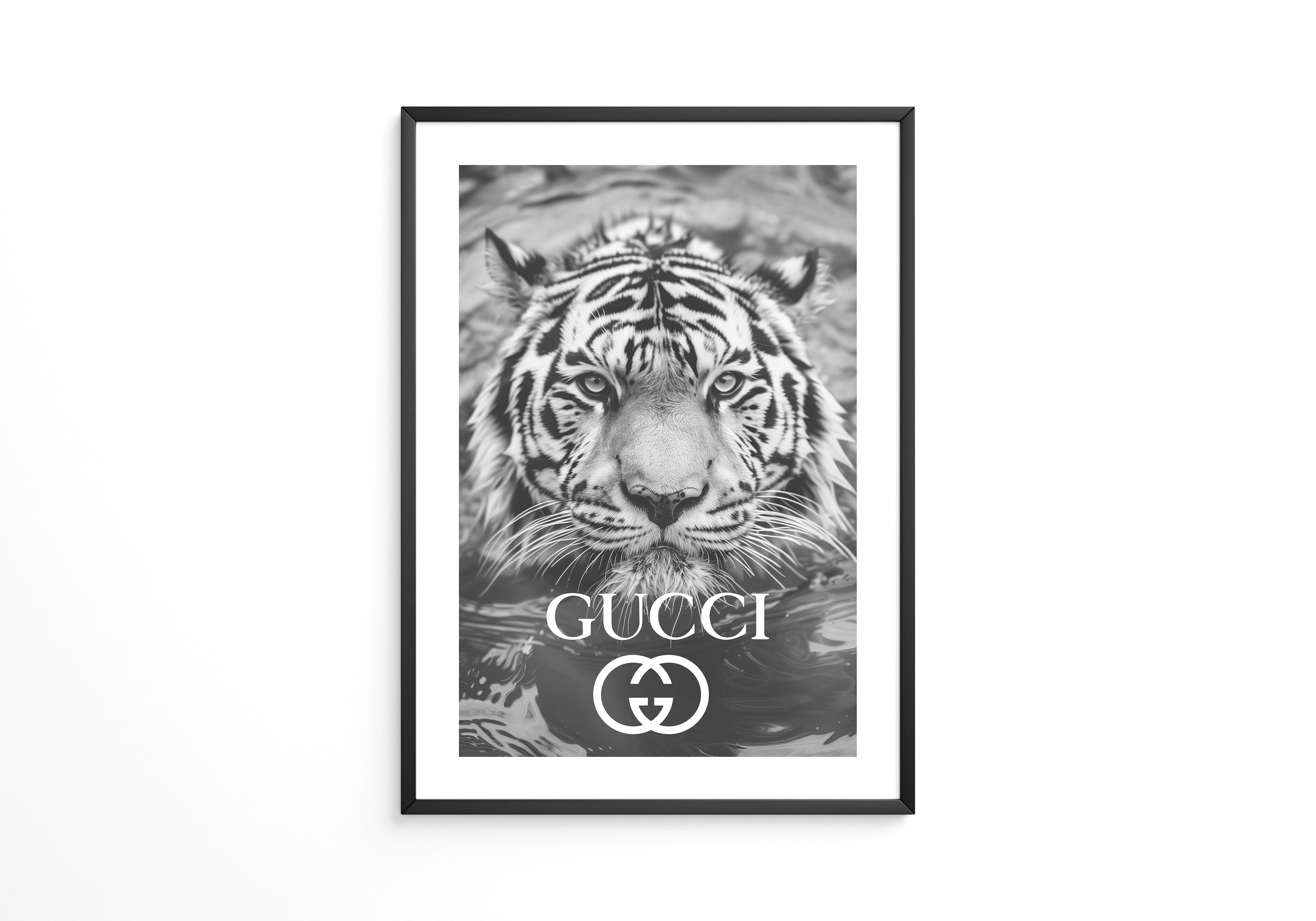 Tiger Porträt Schwarzweiß