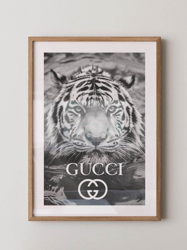 Tiger Porträt Schwarzweiß