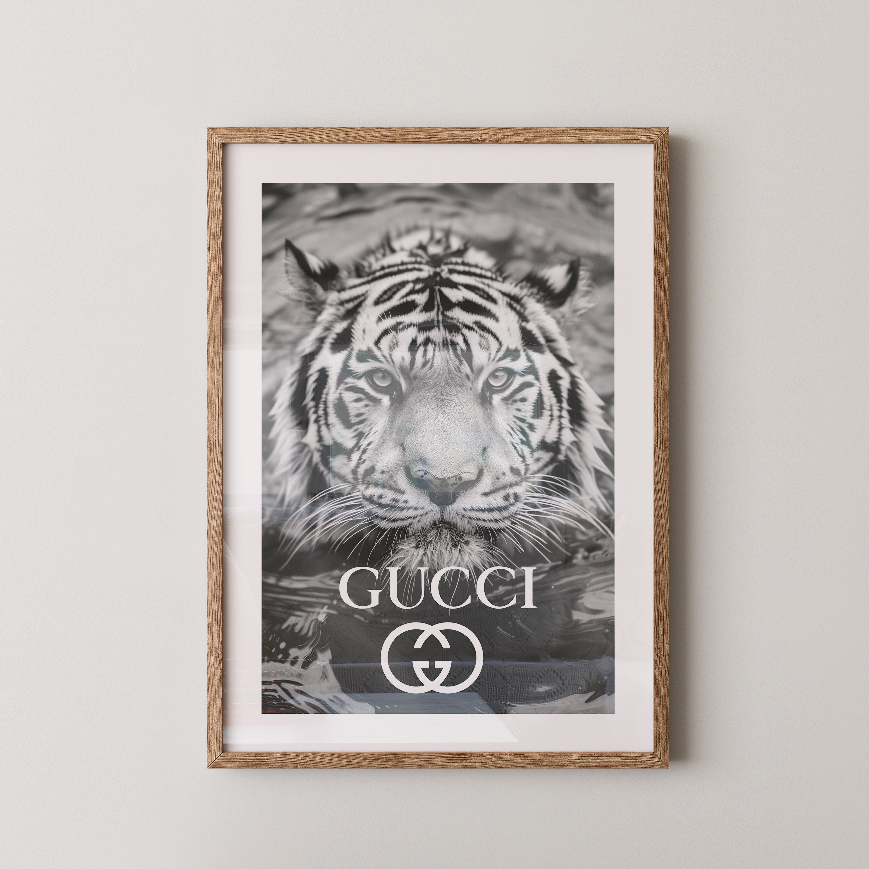 Tiger Porträt Schwarzweiß