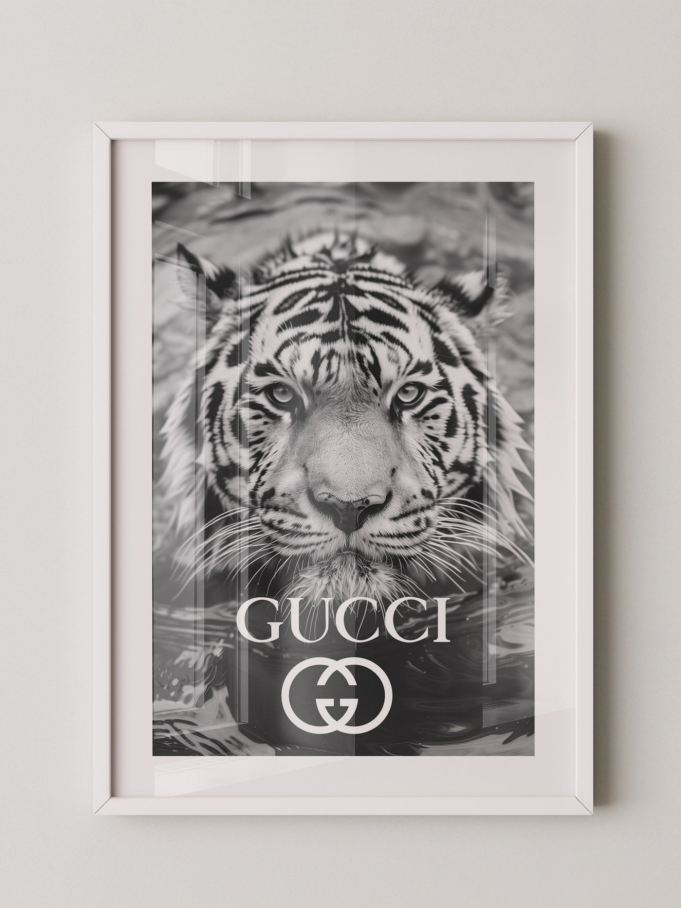 Tiger Porträt Schwarzweiß
