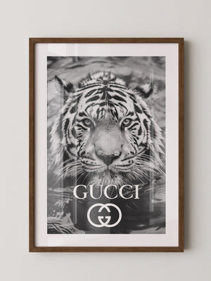 Tiger Porträt Schwarzweiß