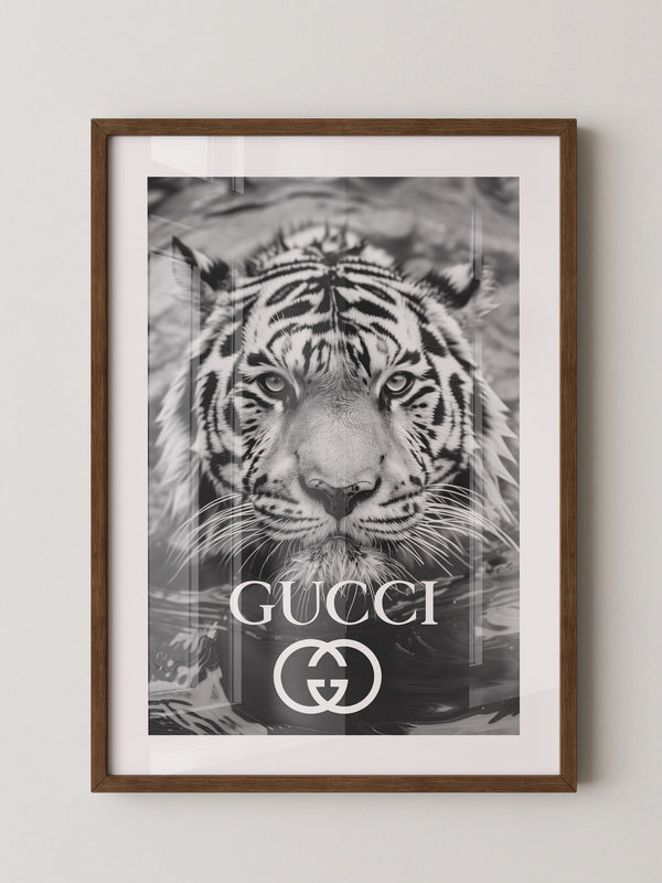 Tiger Porträt Schwarzweiß