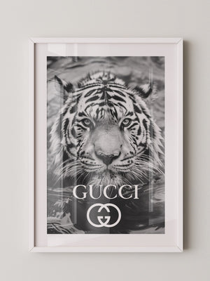 Tiger Porträt Schwarzweiß