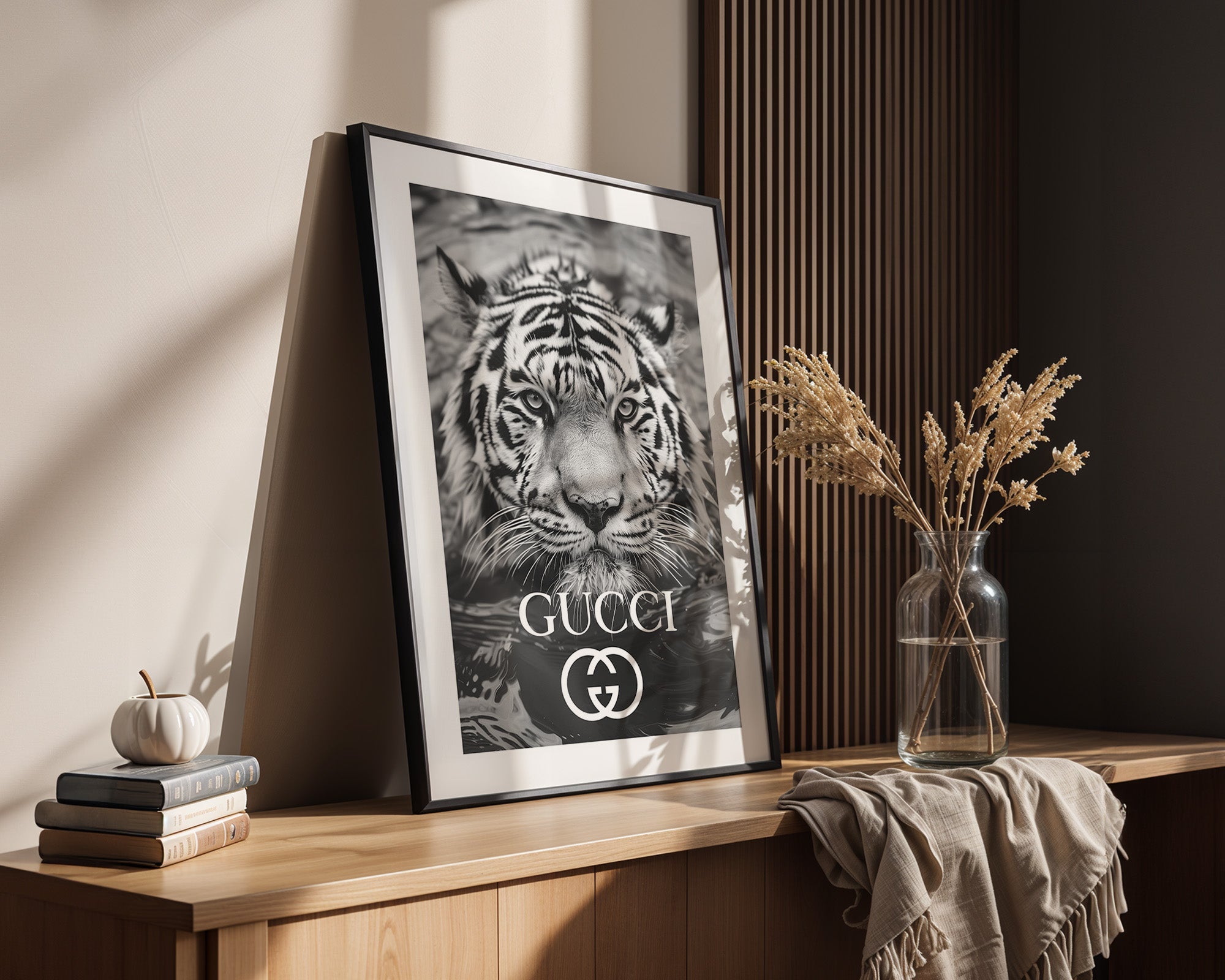 Tiger Porträt Schwarzweiß