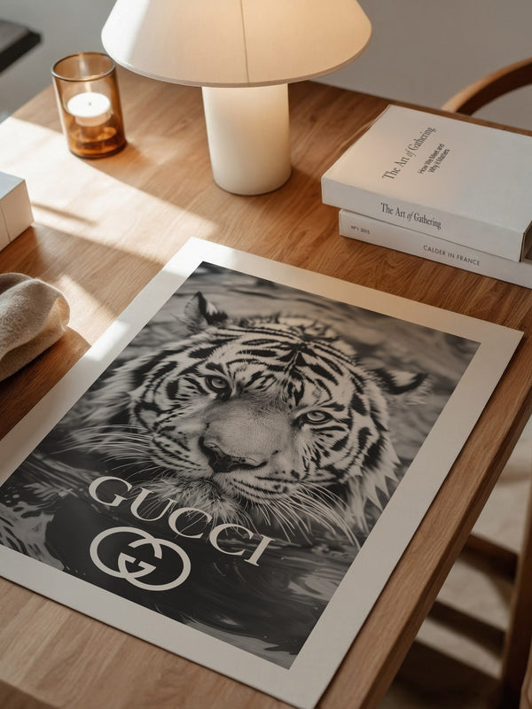 Tiger Porträt Schwarzweiß