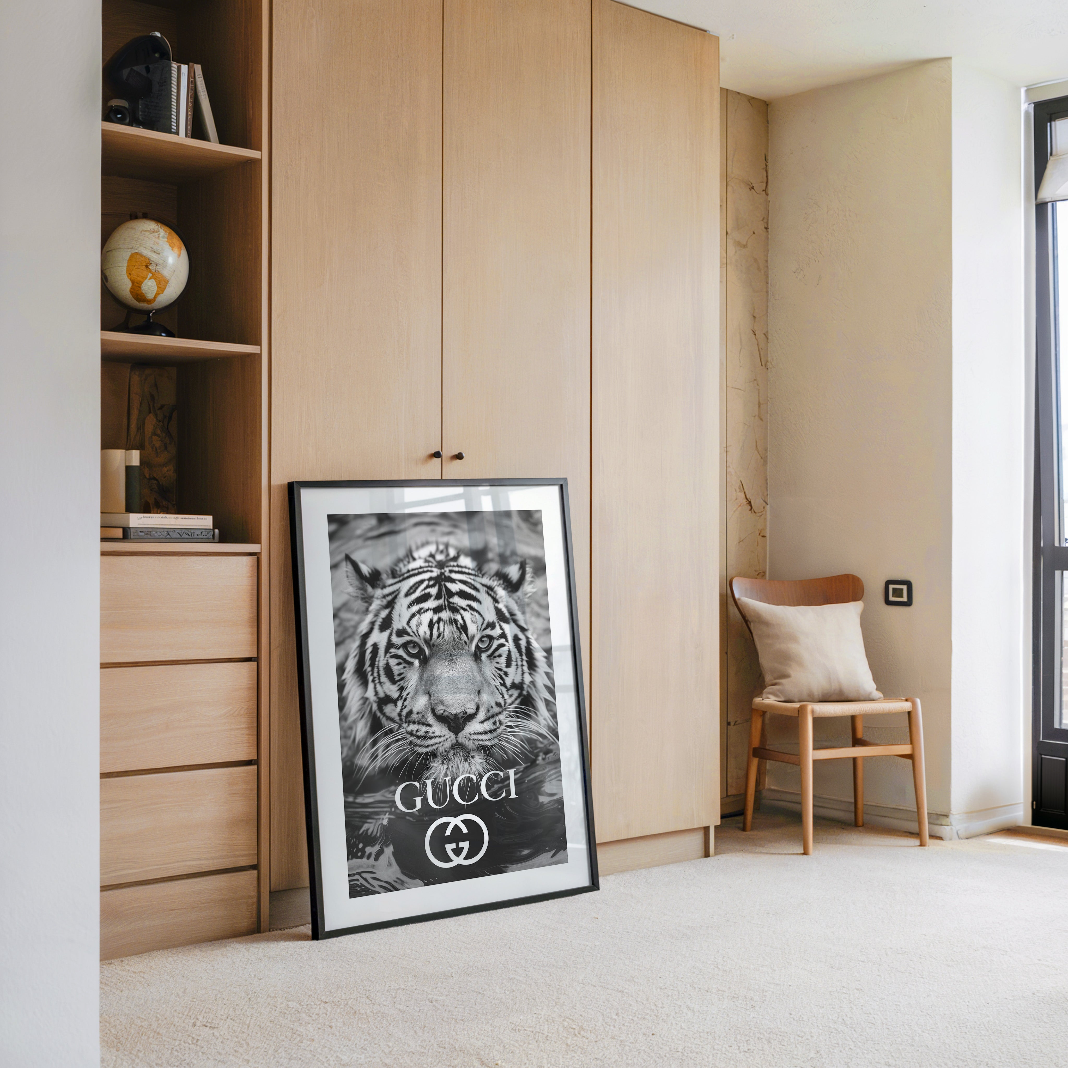 Tiger Porträt Schwarzweiß