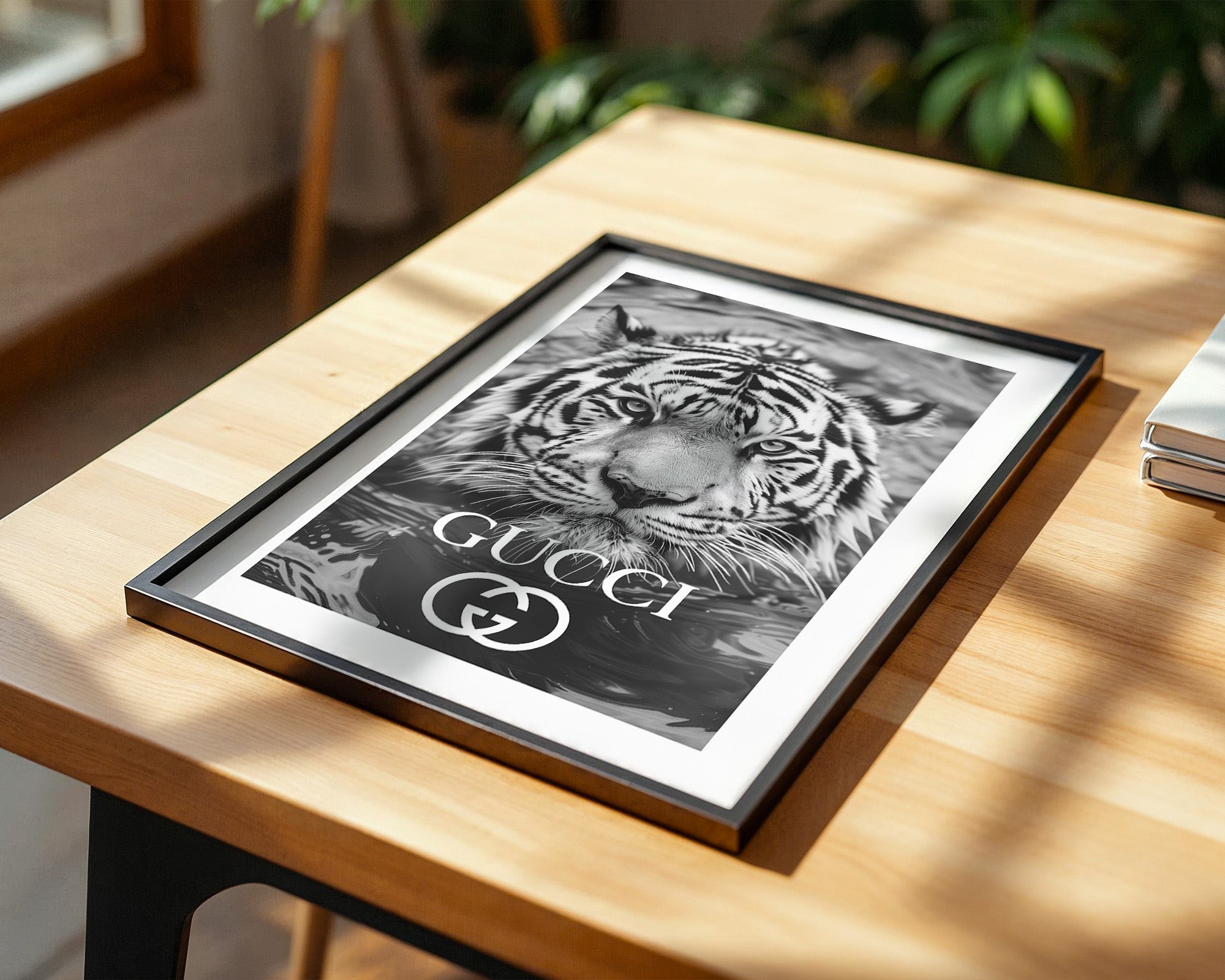 Tiger Porträt Schwarzweiß