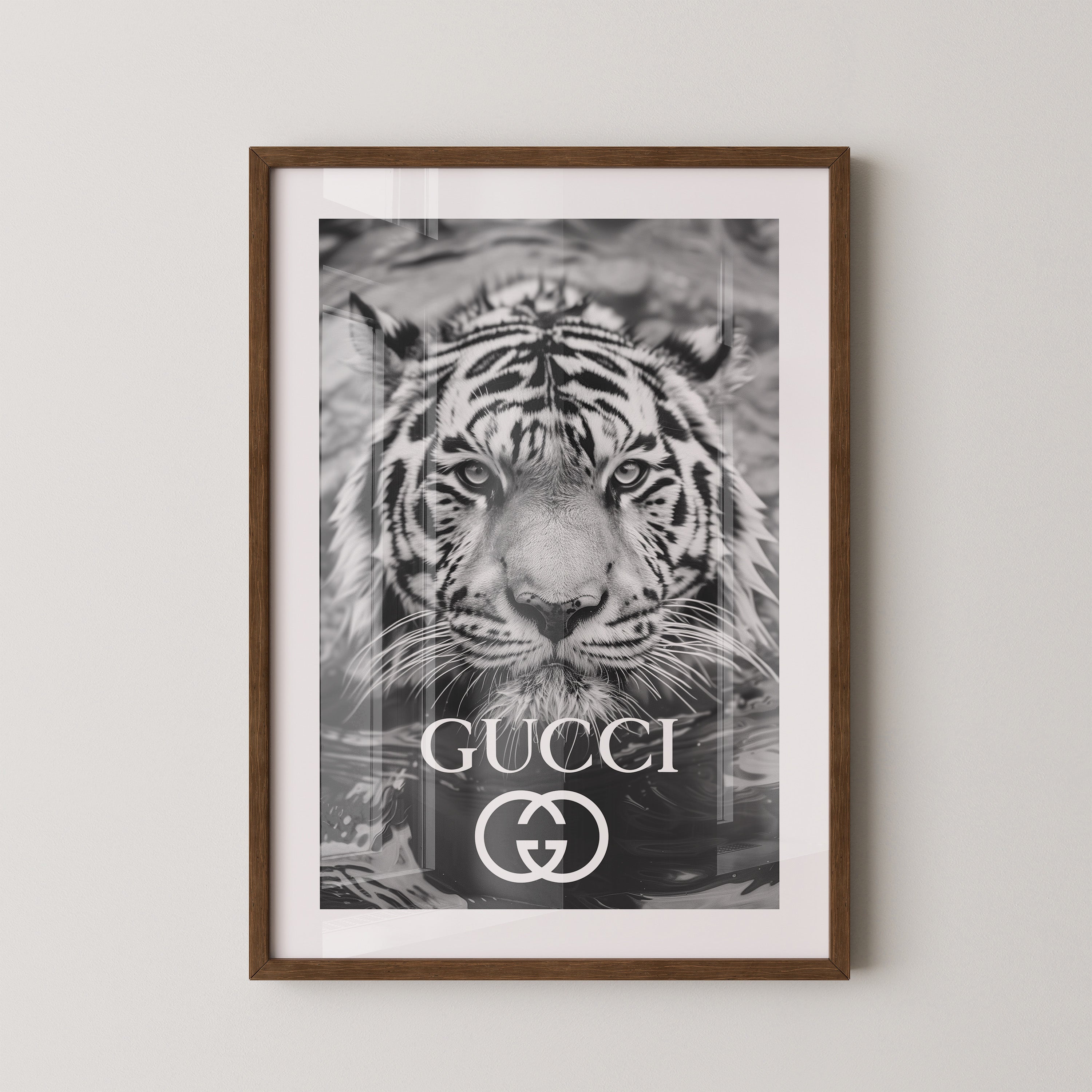 Tiger Porträt Schwarzweiß