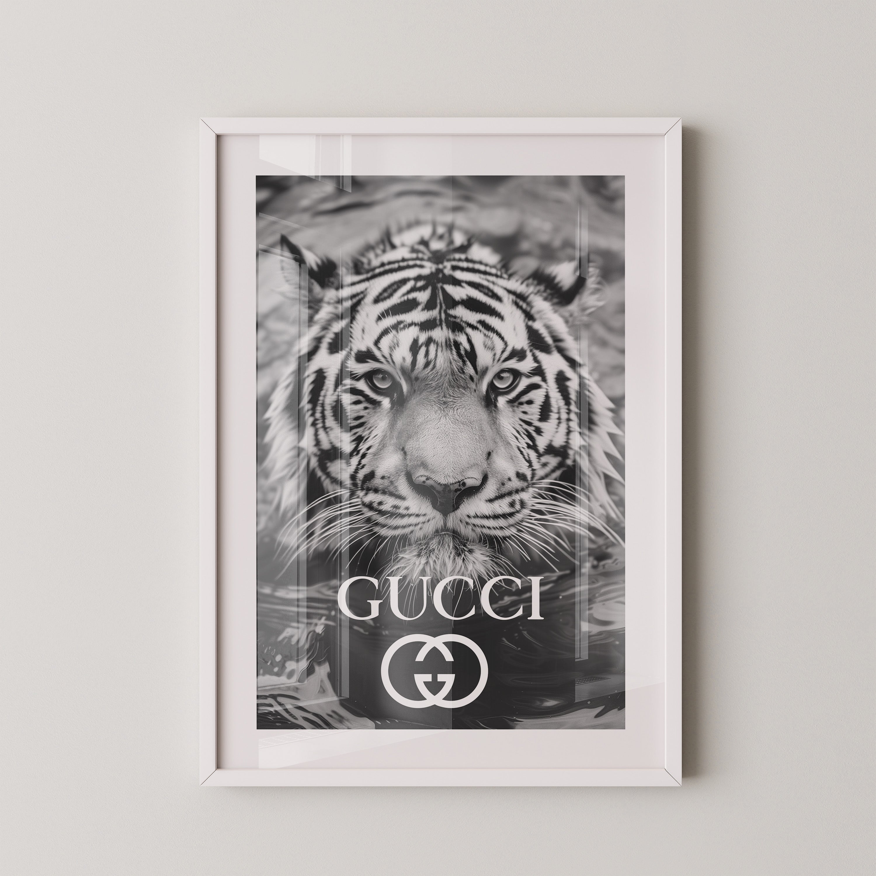 Tiger Porträt Schwarzweiß