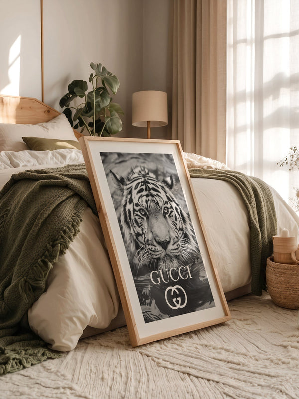 Tiger Porträt Schwarzweiß