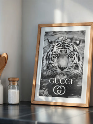 Tiger Porträt Schwarzweiß