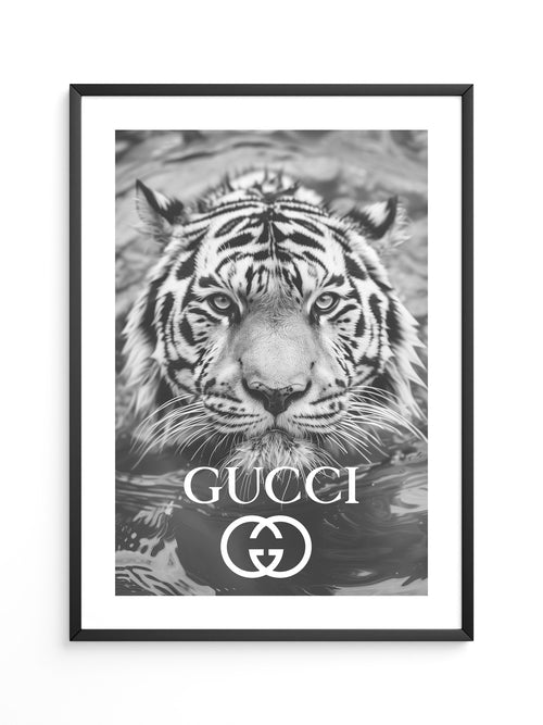 Tiger Porträt Schwarzweiß