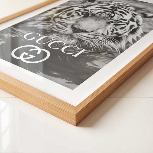 Tiger Porträt Schwarzweiß