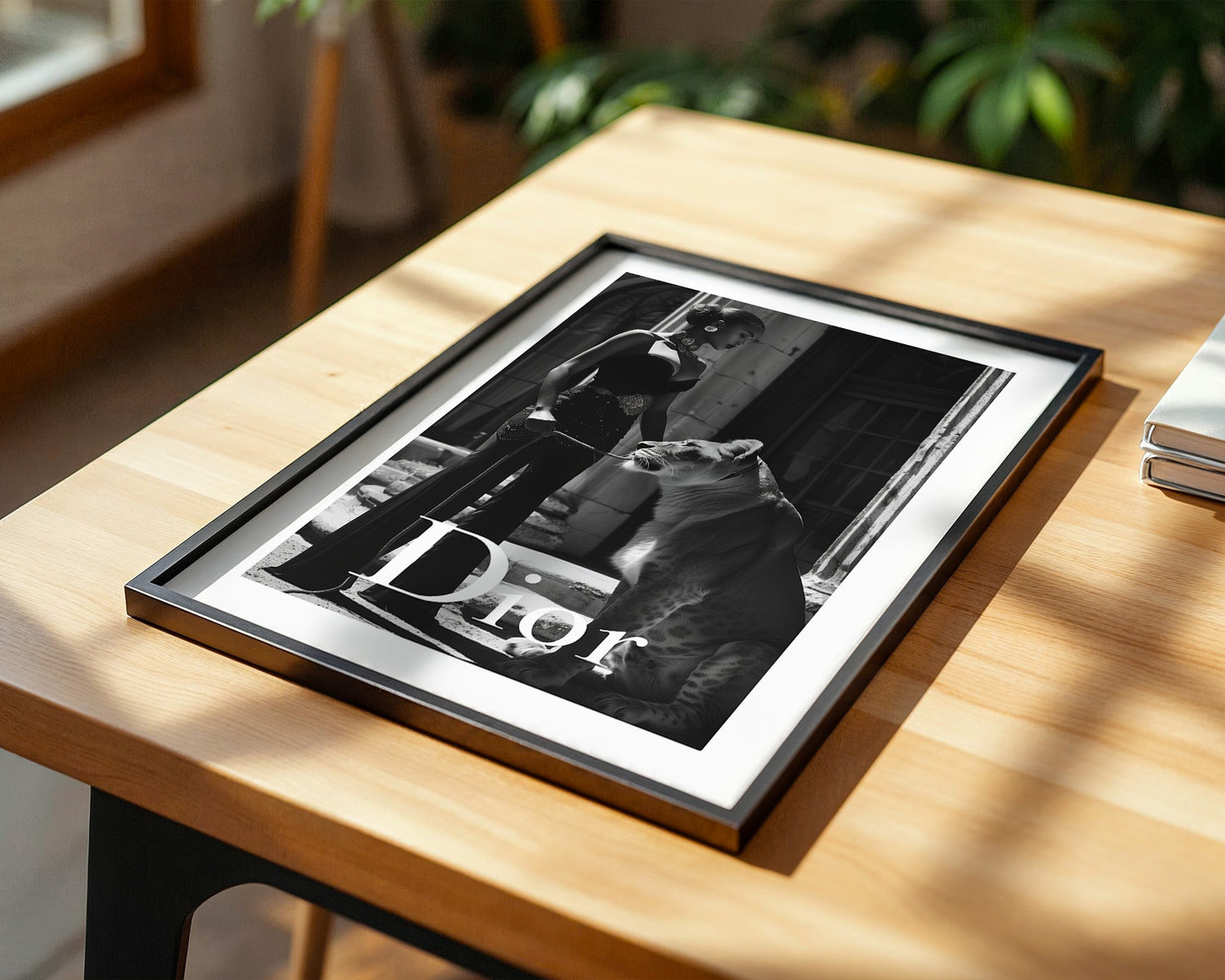 Schwarz-Weiß Eleganz Löwin