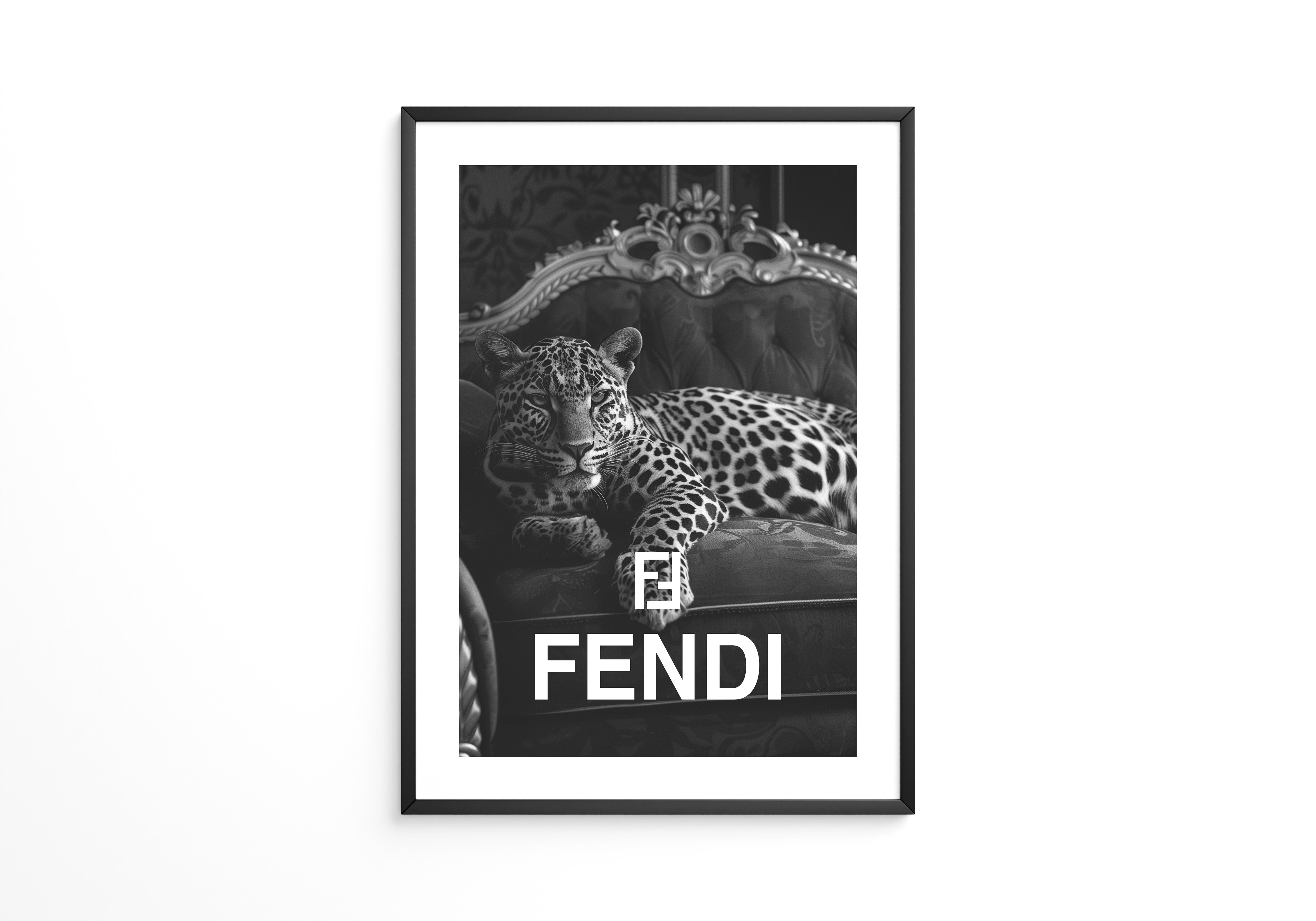 Leoparden Loungesessel Schwarzweiß