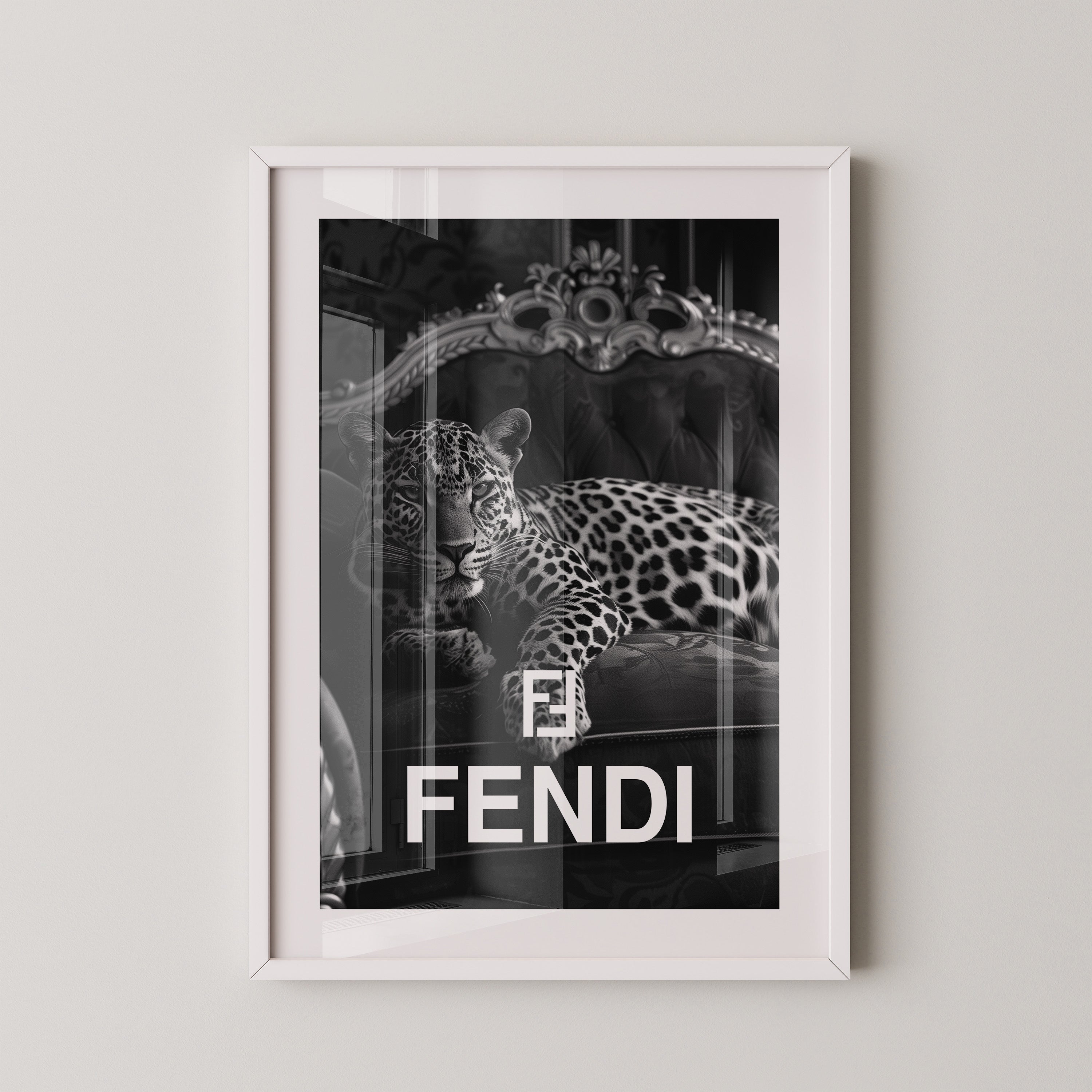 Leoparden Loungesessel Schwarzweiß