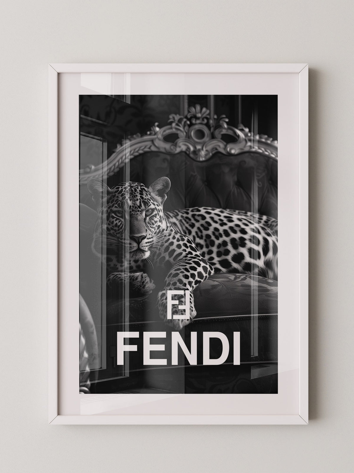 Leoparden Loungesessel Schwarzweiß
