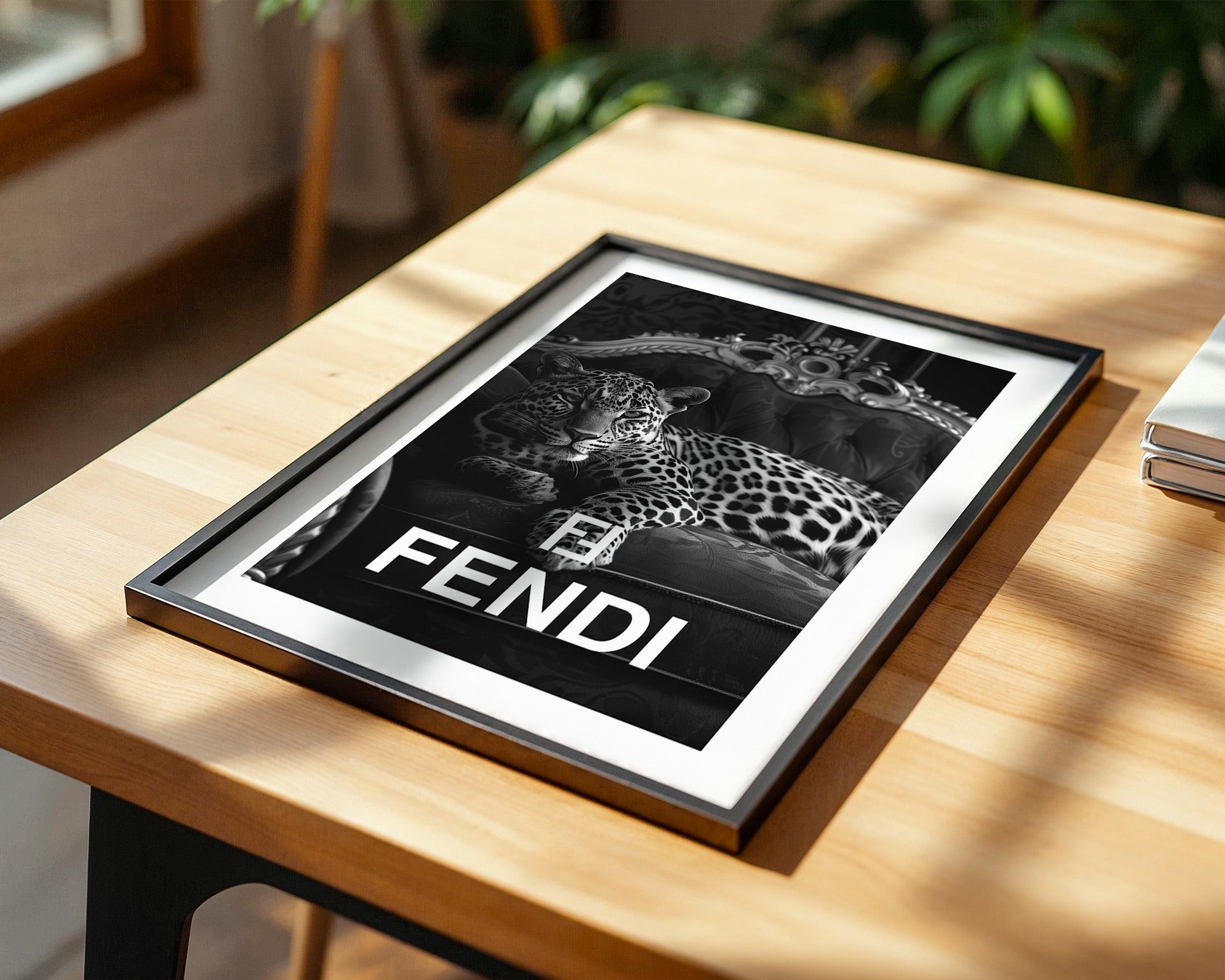 Leoparden Loungesessel Schwarzweiß