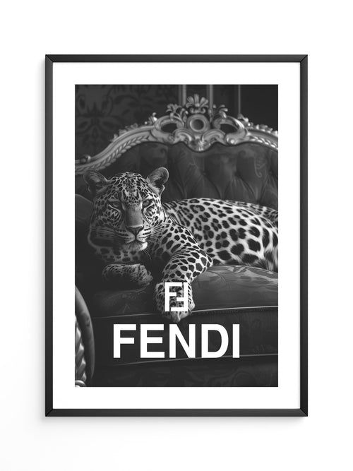 Leoparden Loungesessel Schwarzweiß