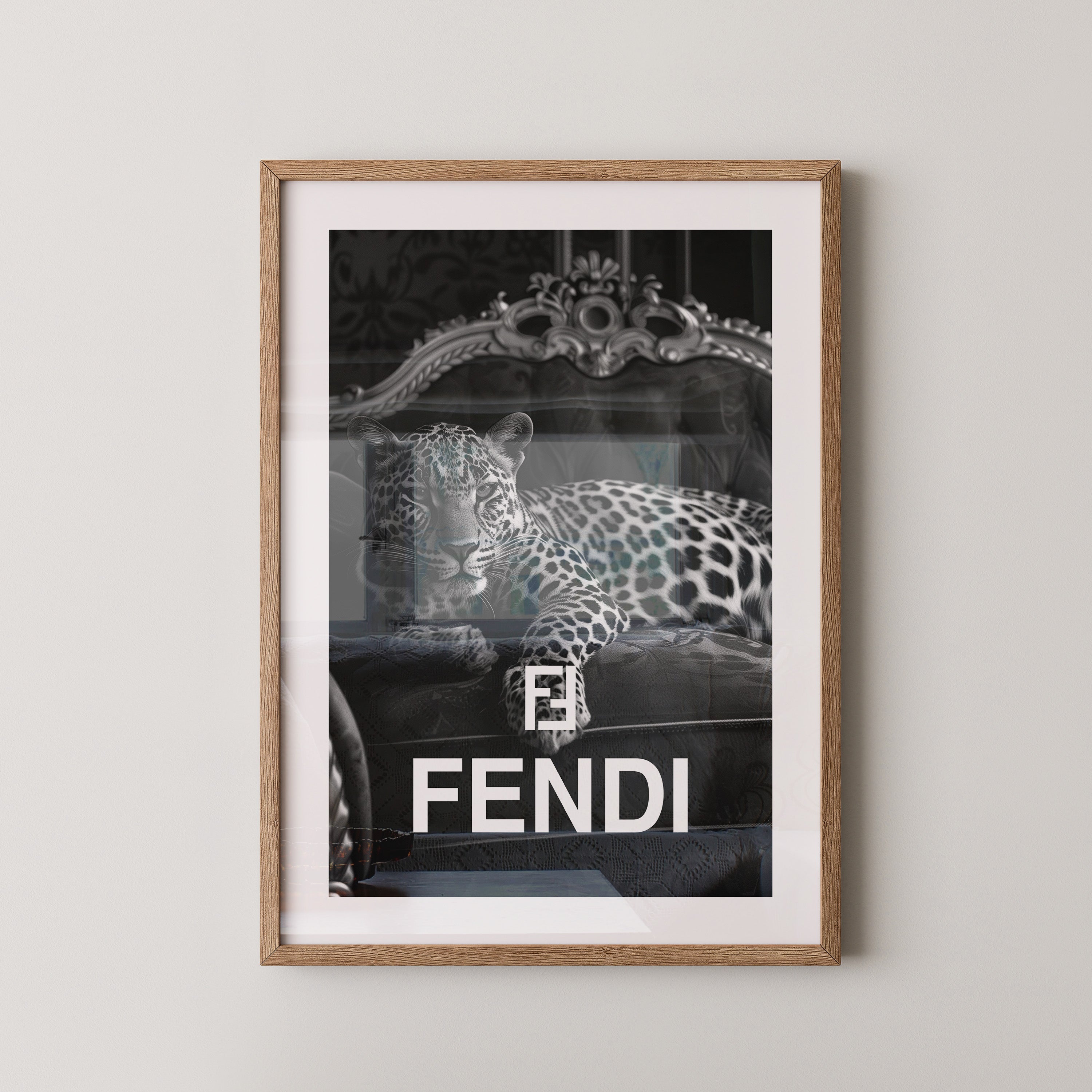 Leoparden Loungesessel Schwarzweiß