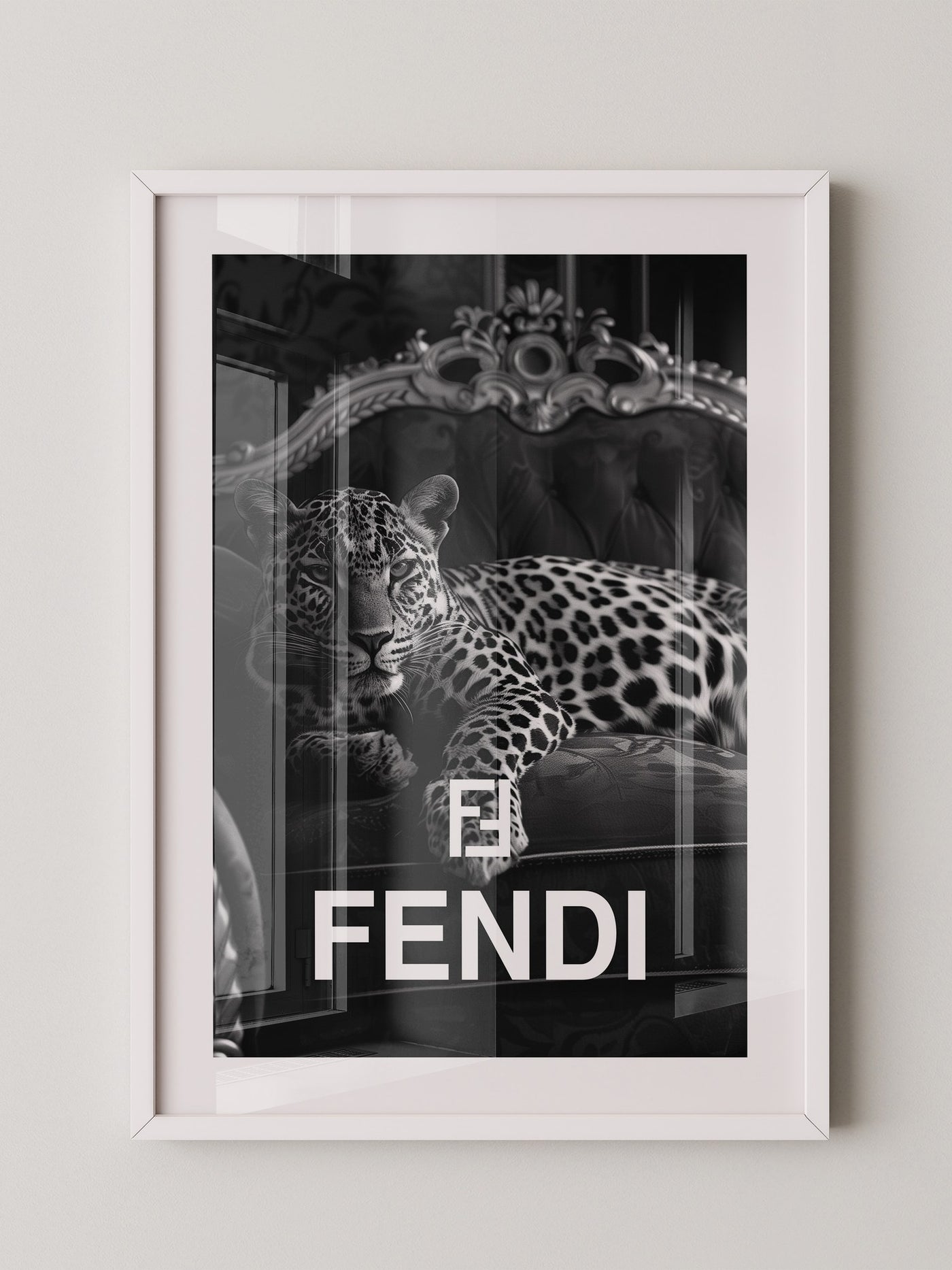 Leoparden Loungesessel Schwarzweiß
