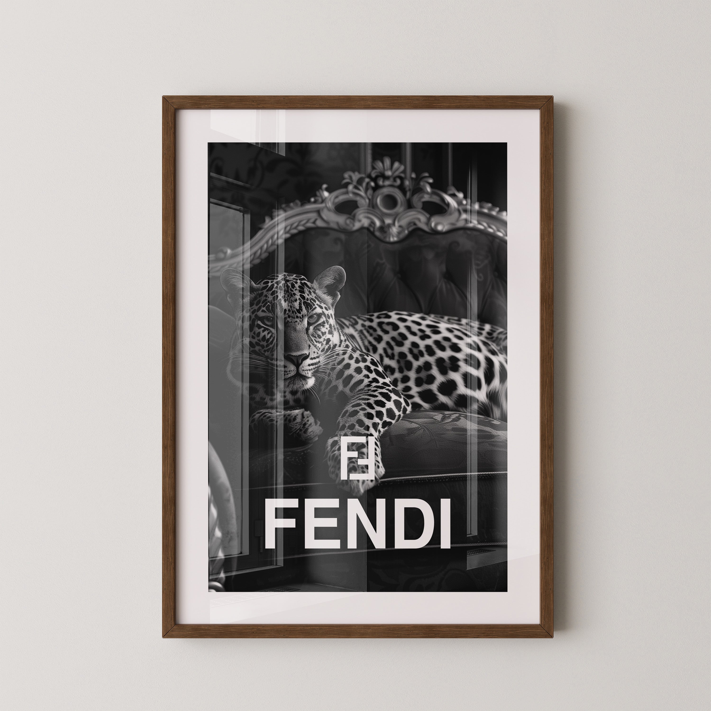 Leoparden Loungesessel Schwarzweiß