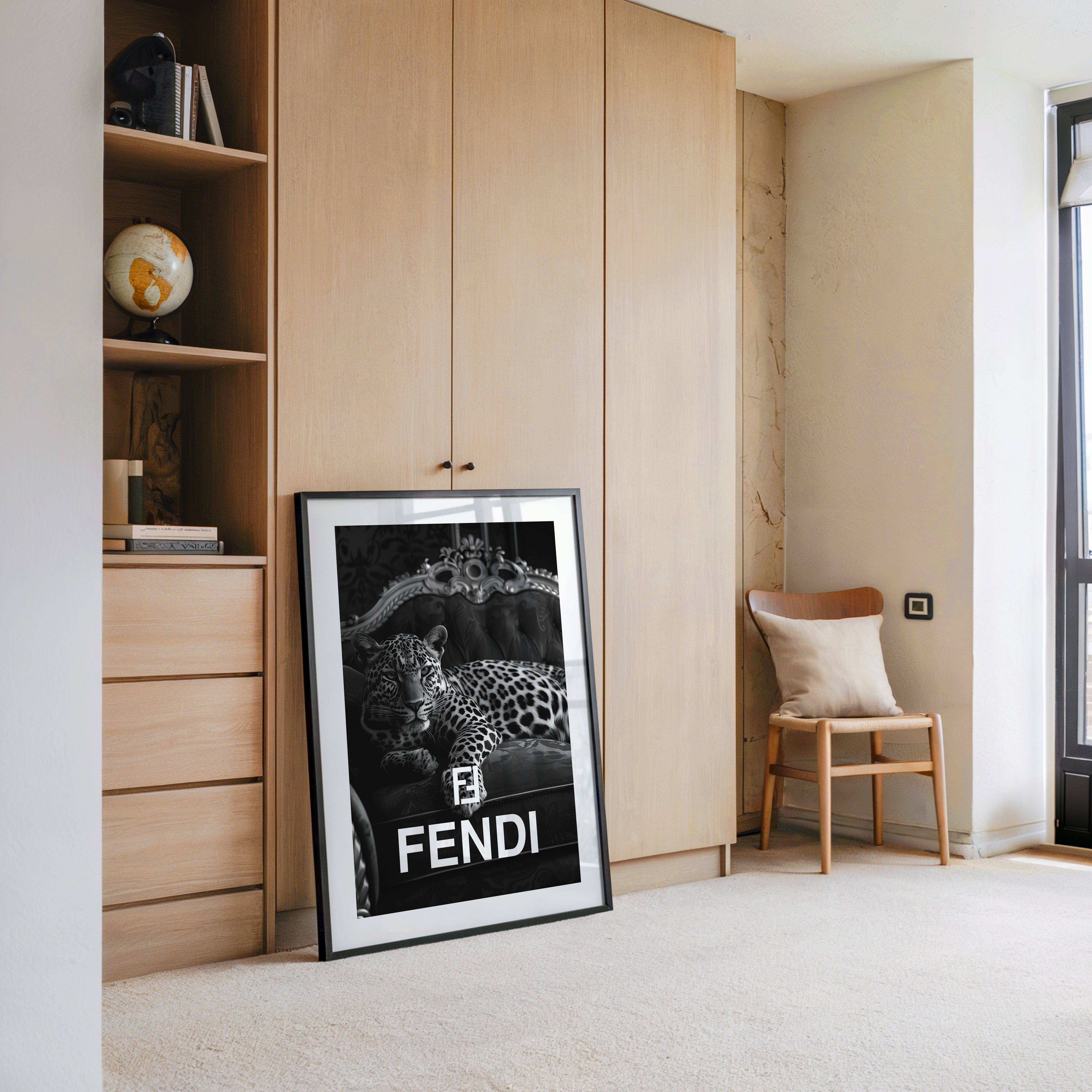 Leoparden Loungesessel Schwarzweiß