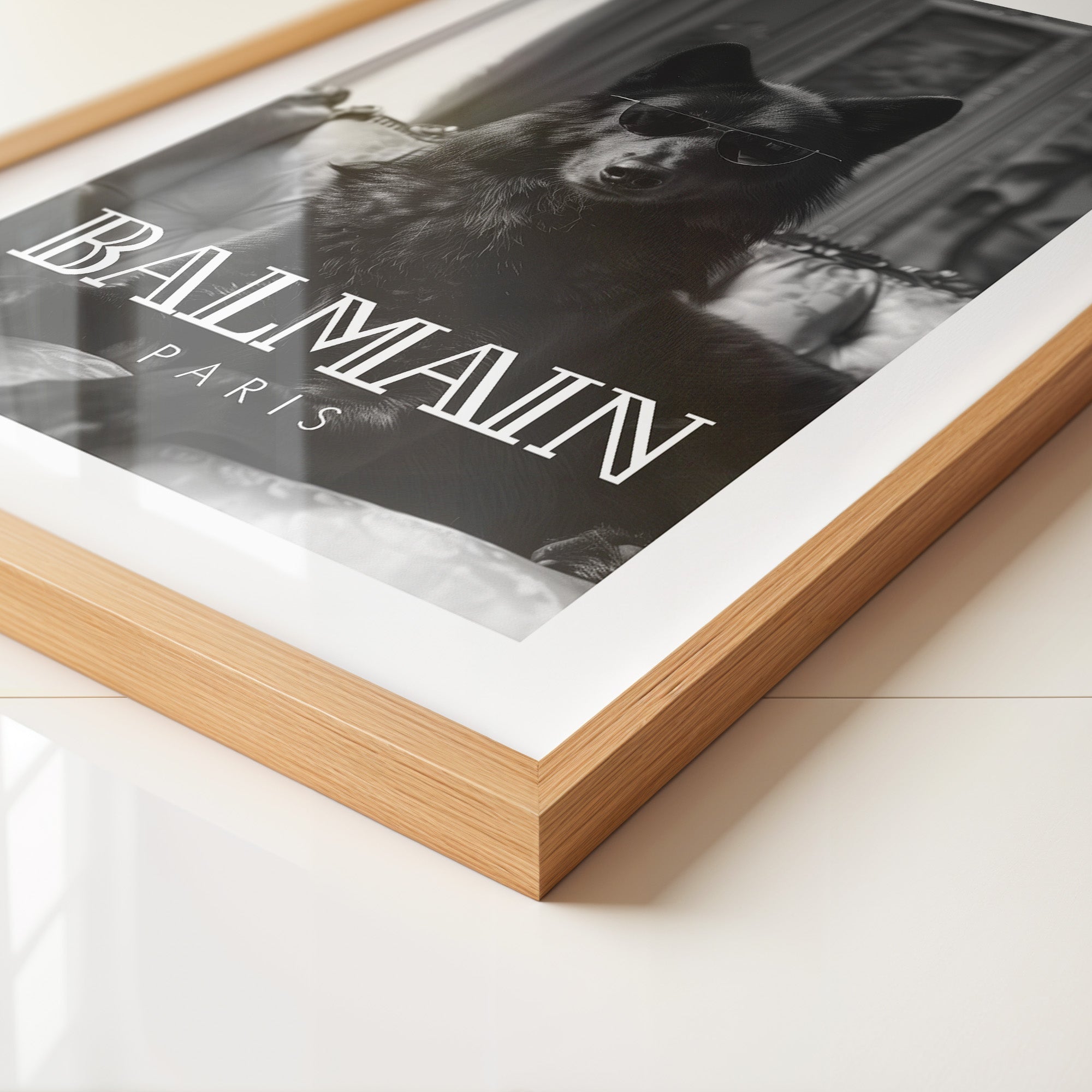 Hund Sonnenbrille Schwarzweiß