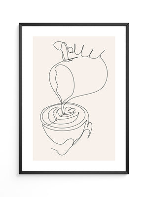 Kaffeetasse Lineart Minimalistisch