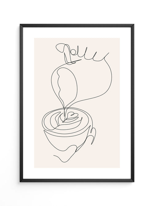 Kaffeetasse Lineart Minimalistisch