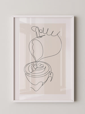 Kaffeetasse Lineart Minimalistisch