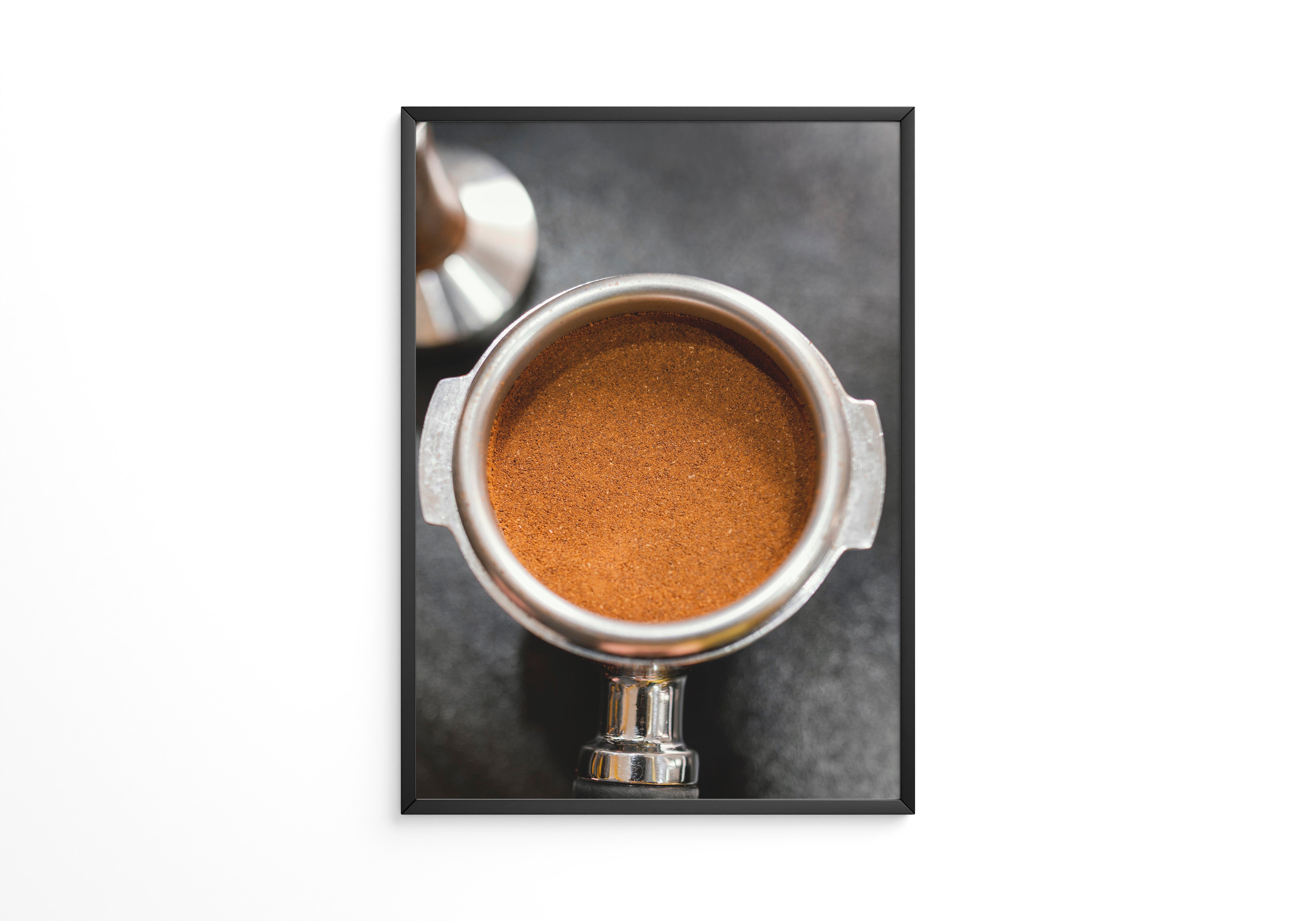 Kaffeepulver Nahaufnahme Metall